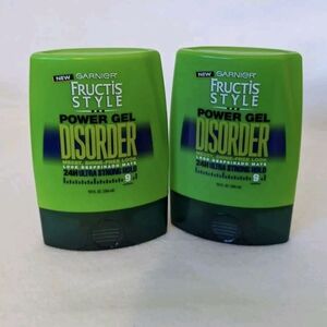 (2) Garnier Fructis Power Gel Disorder 24H Ultra Strong Hold Shine Free 9oz